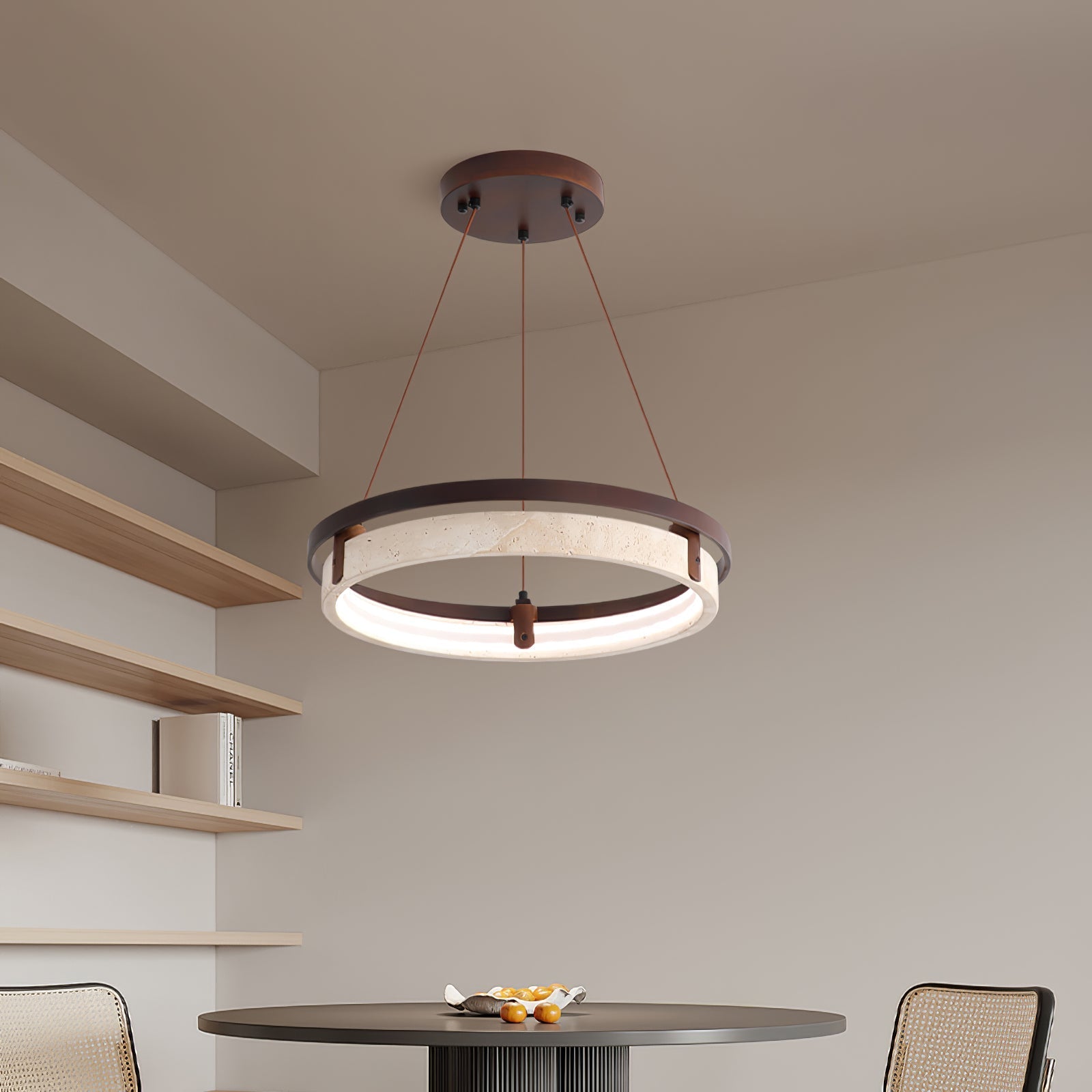 Orbit Travertine Pendant Light