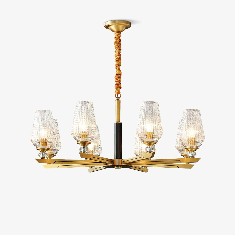 Orrefors Brass Chandelier
