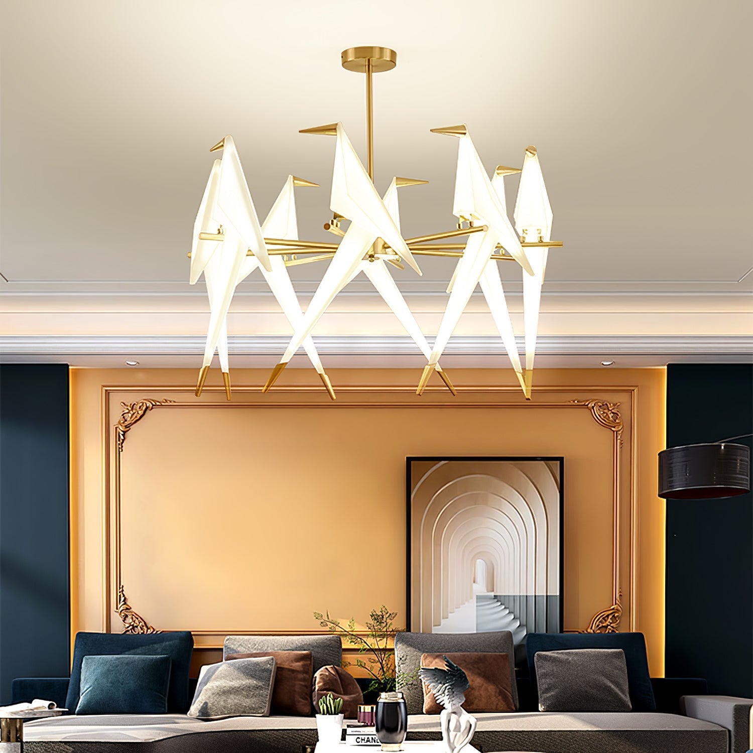 Paper Crane Bird LED Chandelier