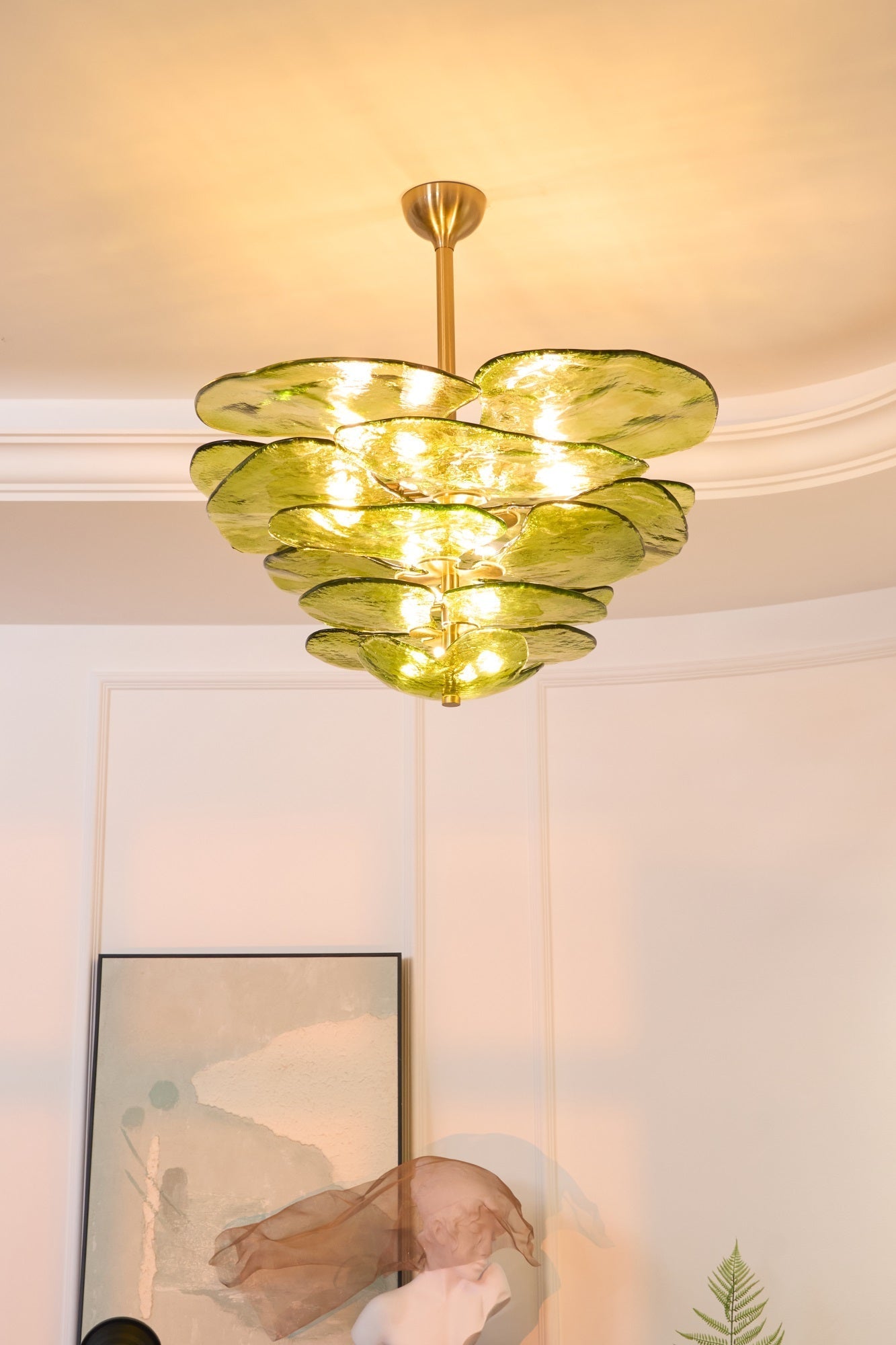 Petals Gold Murano Chandelier