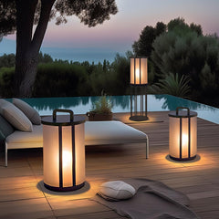 Round Pillar Acrylic Lantern Outdoor Lamp