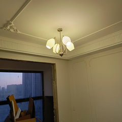 Ceramic Ribbed Chandelier