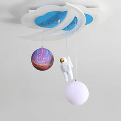 Space Astronaut Star Ceiling Lamp