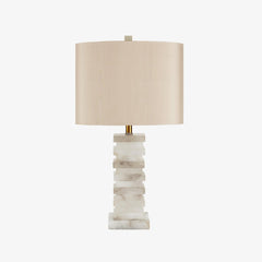 Stacked Alabaster Table Lamp
