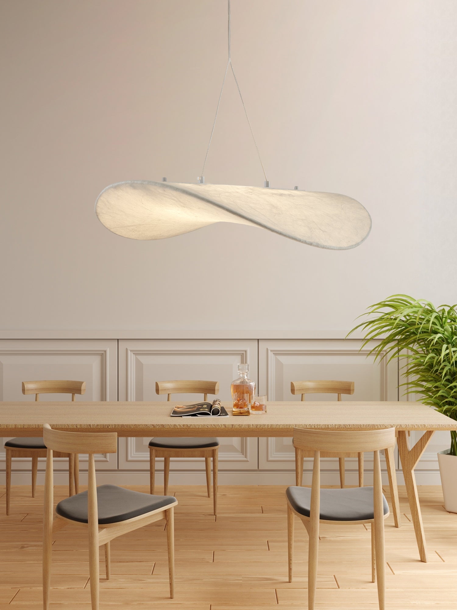 Tense Silk Pendant Light