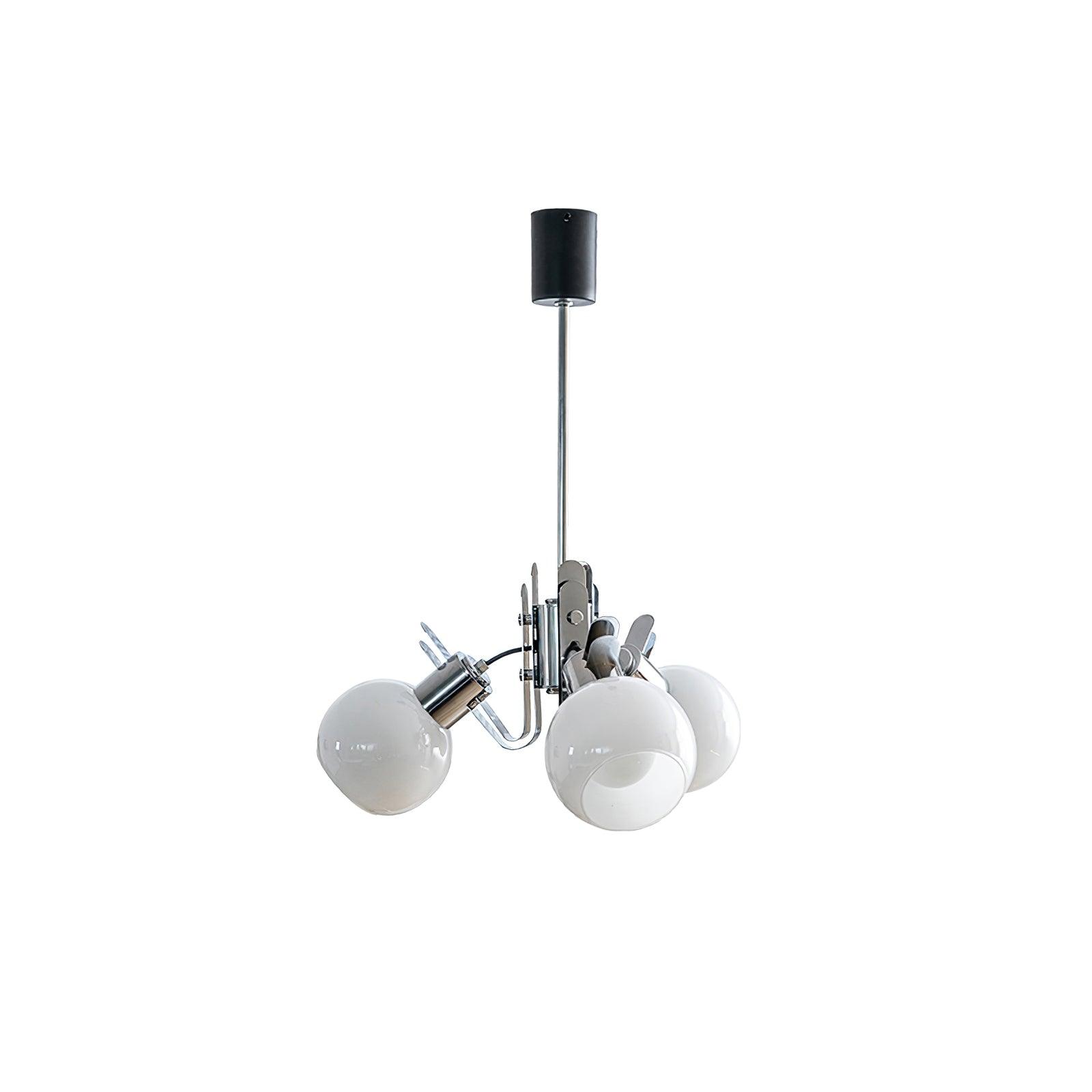 Vintage Geometrical Chrome Chandelier