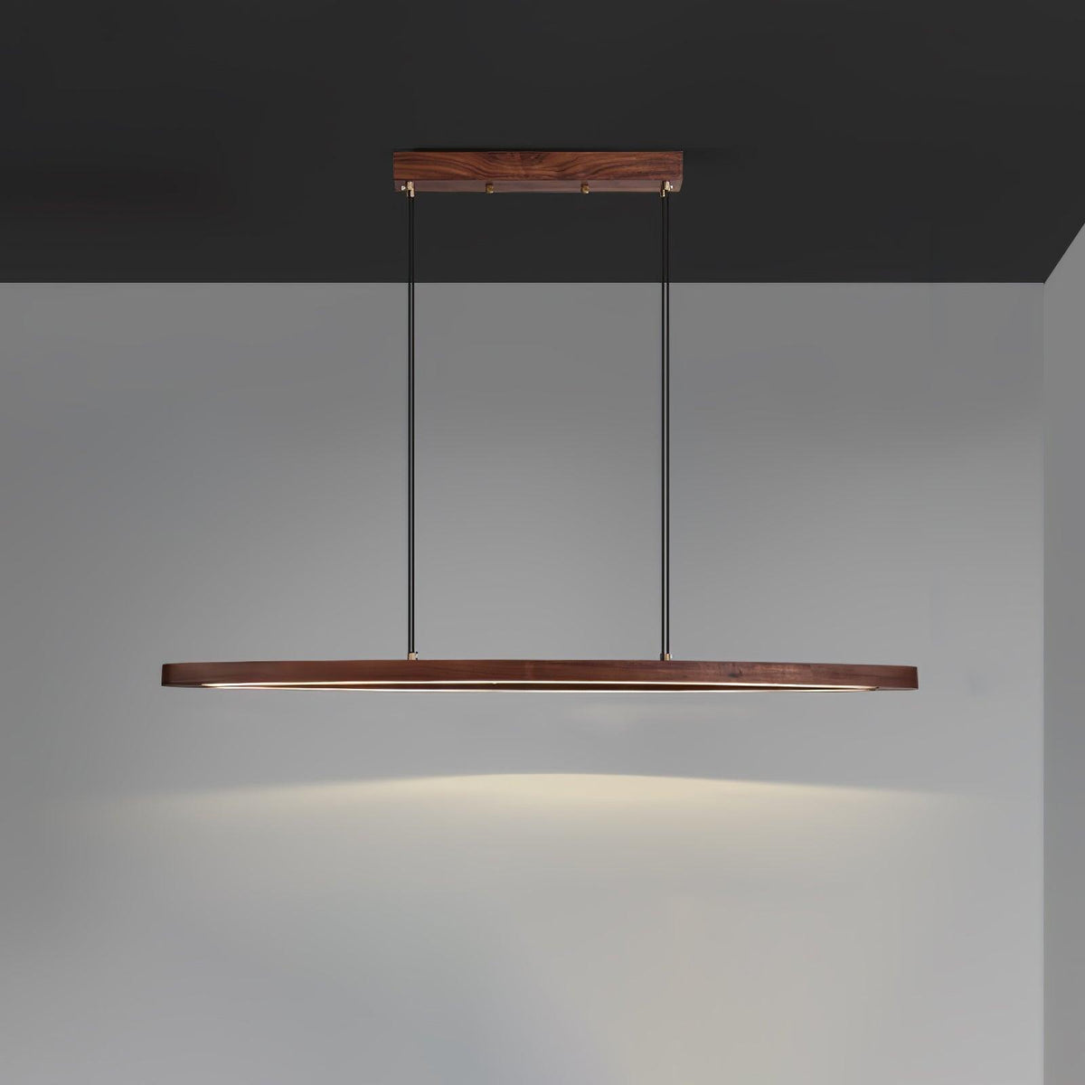 Walnut Arc Linear Pendant Lamp