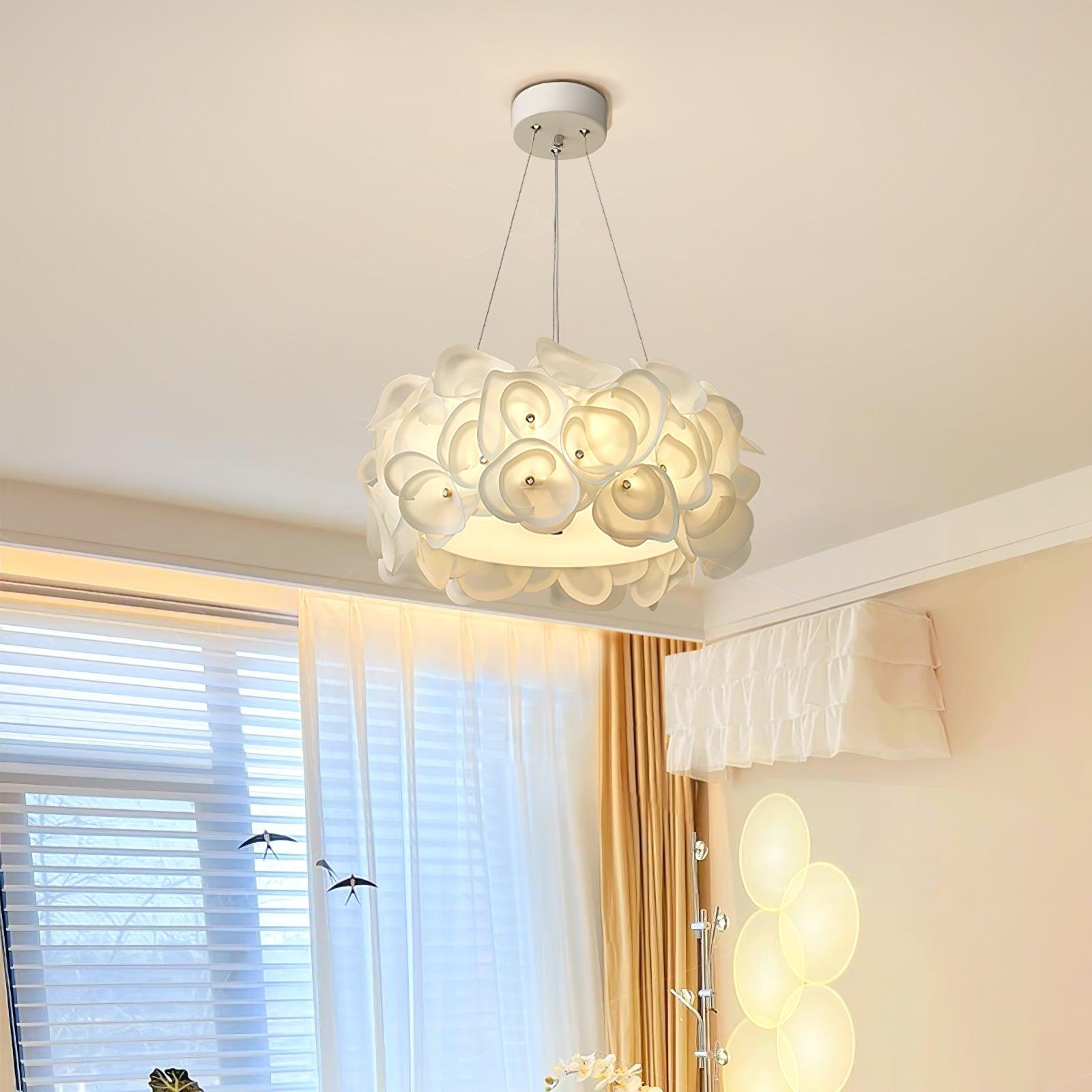 White Hydrangea Pendant Lamp