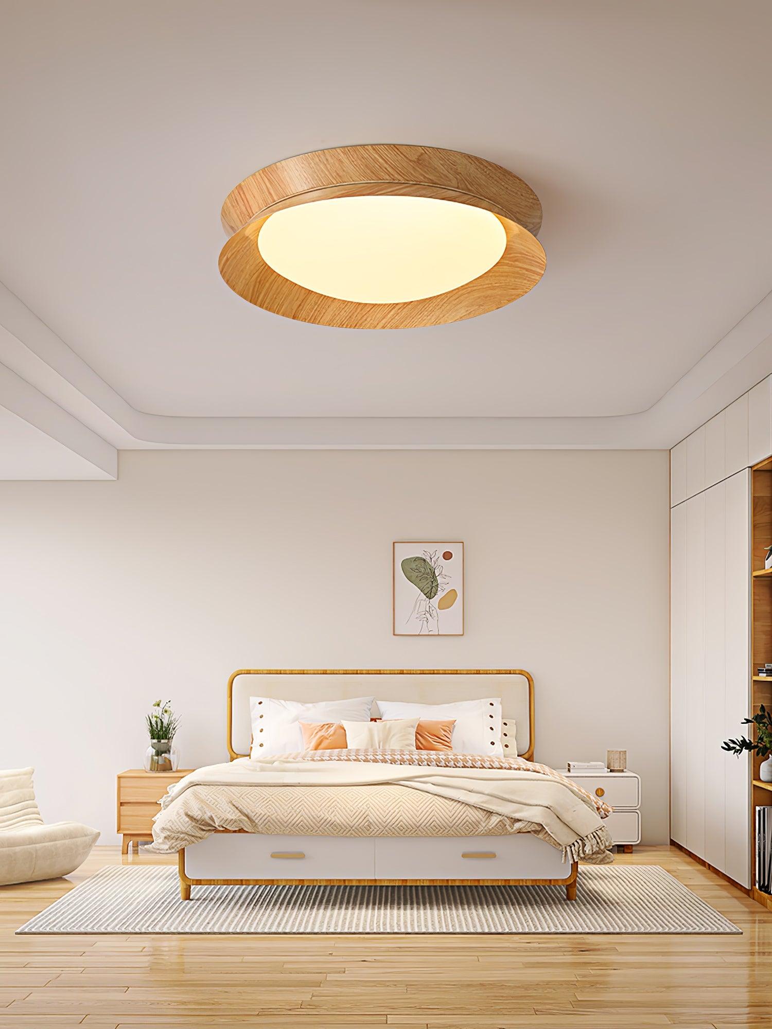 Wood Grain Round Ceiling Light