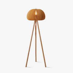 Wooden Pumpkin Floor Lamp